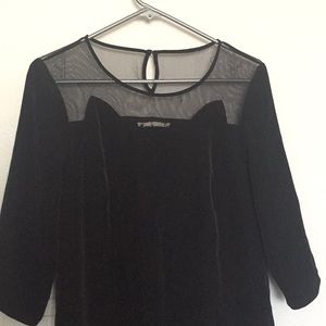 H&M divided | Peplum dress black midi three quarter sleeves